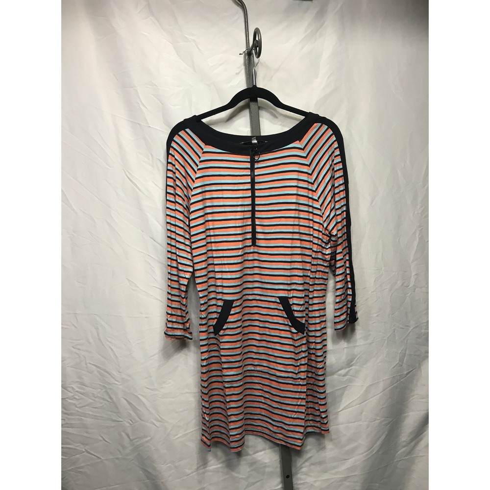 Nanette Lepore Women's Striped Quarter Zip Casual Dress Size Medium